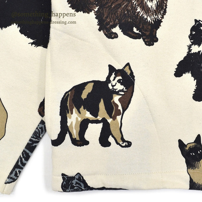 1990's MICHIGAN RAG CO. ALL OVER CATS PRINT JACKET... MEDIUM