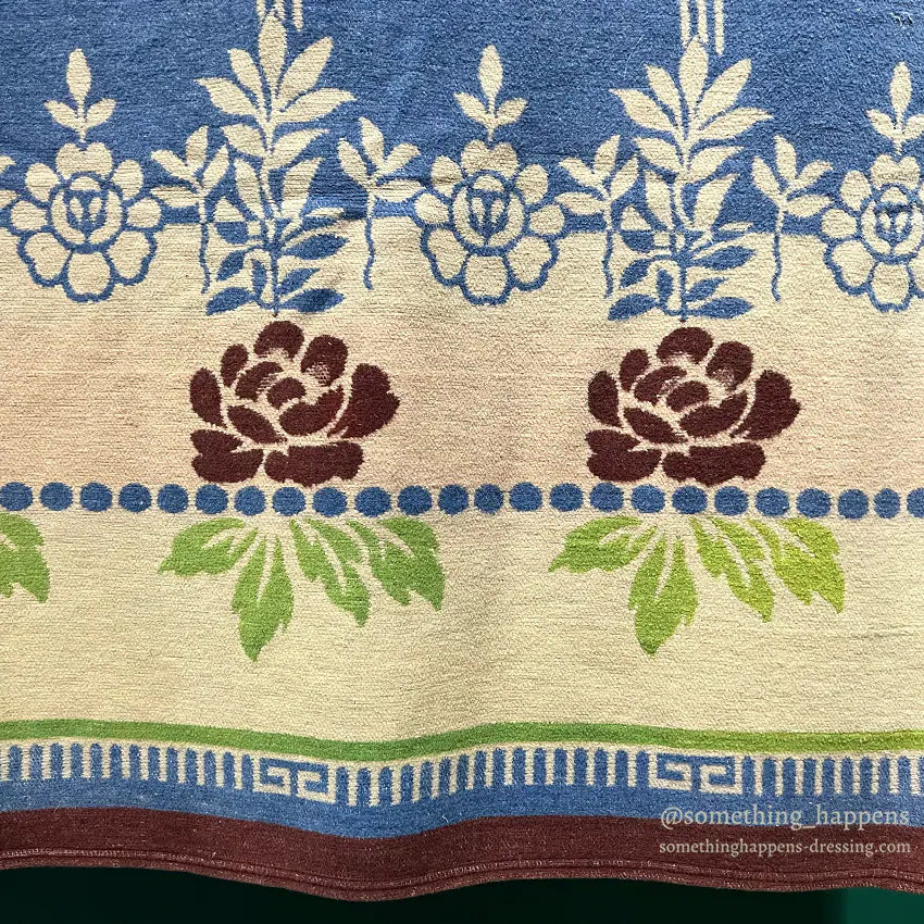 ~1950's BEACON FLORAL PATTERN BLANKET ... 180cm/160cm