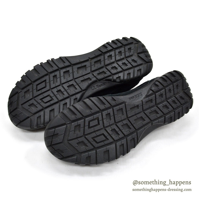 LLBEAN PRIMALOFT BLACK SUEDE LEATHER MOC SHOES...9W