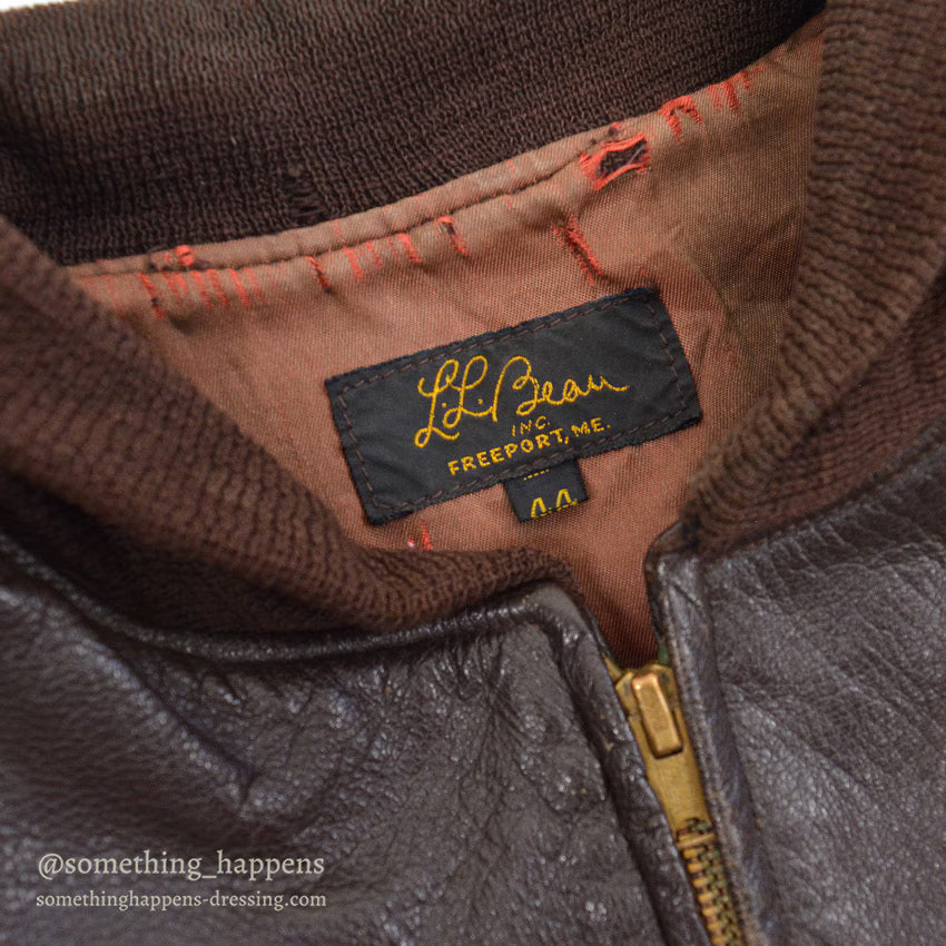 1950's~ LLBEAN GOAT SKIN LEATHER JACKET ... 44