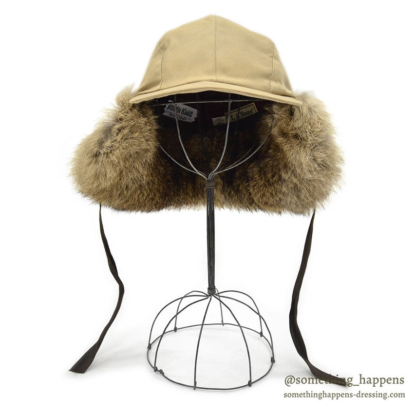 1980's LLBEAN NORTH KING NATURAL RABBIT FUR CAP...L