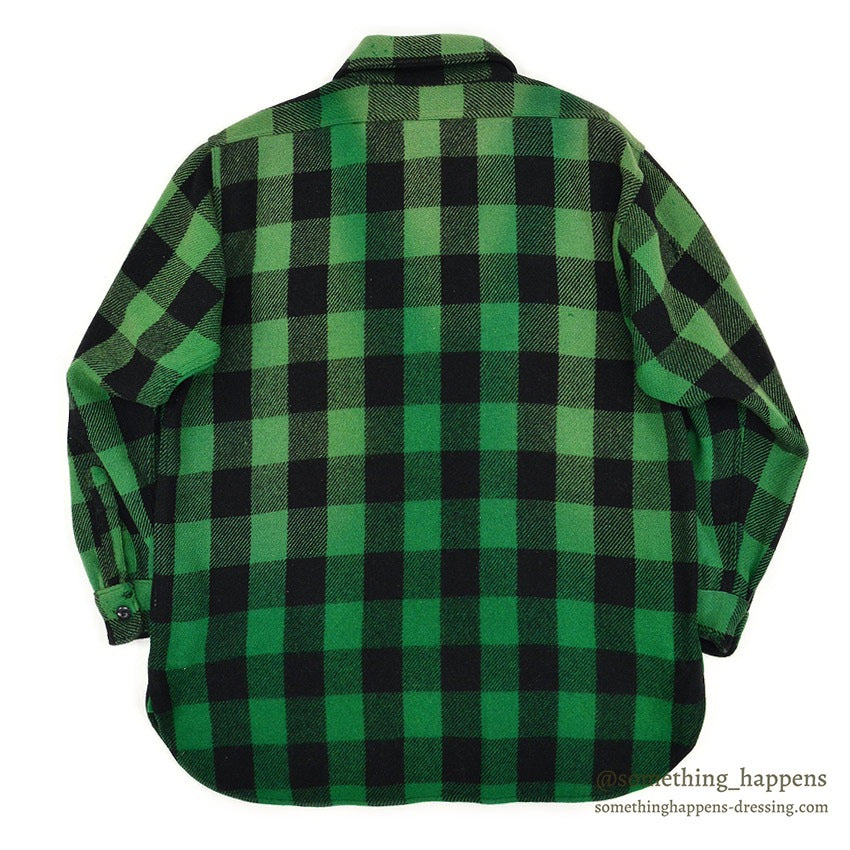 1950's KING KOLE GREEN/BLACK WOOL SHIRT UNUSUAL...
