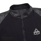 1990's~ CHARMED ALL BALCK WOOL / LEATHER JACKET .... M