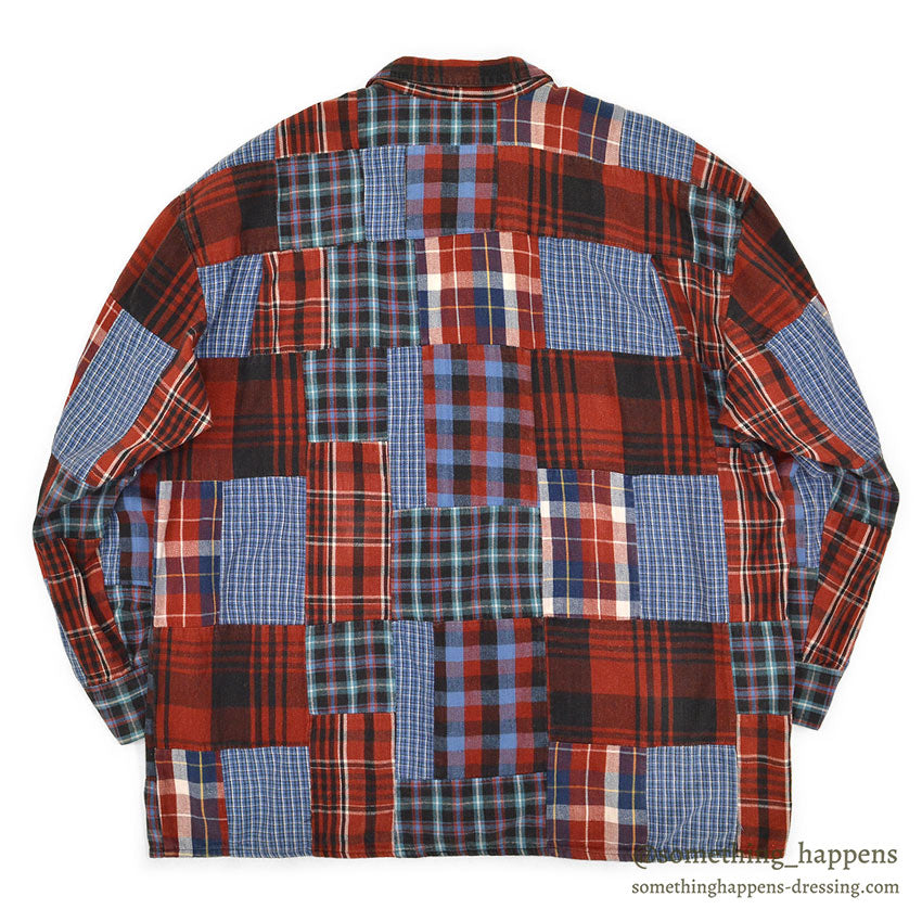 EDDIE BAUER PATCHWORK PLAID FLANNEL SHIRT ... M