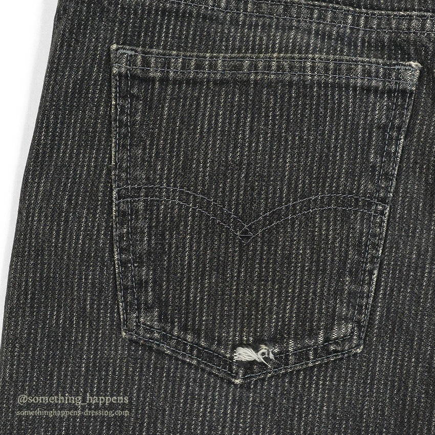 1980's Levi's 505 BLACK STRIPE DENIM PANTS... W36/L28