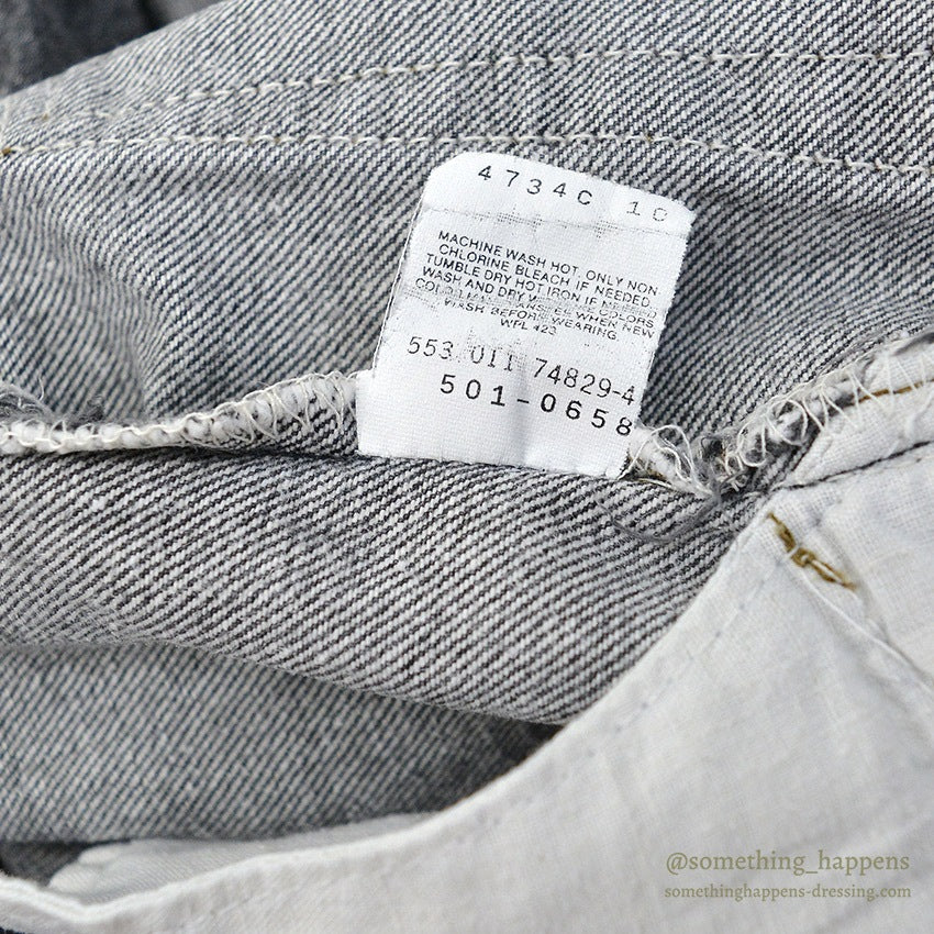 1990's Levi's 501 BLACK DENIM PANTS CHOPPED... W32