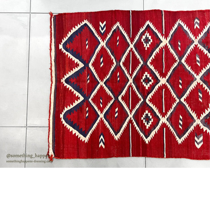 ANTIQUE NAVAJO RUG RED/ORANGE LARGE SIZE ... 165cm/115cm
