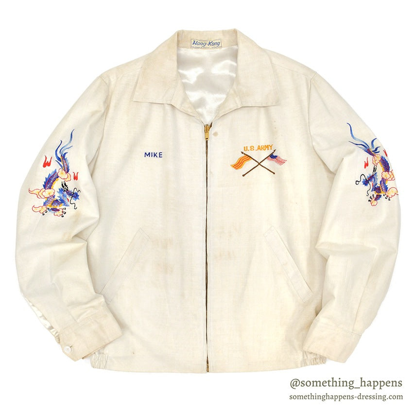 1960s VIETNAM SOUVENIR JACKET (Vietnamese style jacket) 65-66 White...