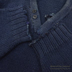 1930's~ OLD DARK NAVY KNIT WOOL SWEATER / FADED...