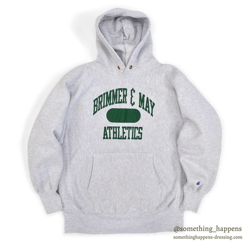 1990's CHAMPION REVERSE WEAVE SWEAT PARKA / TWO SIDED PRINT... L