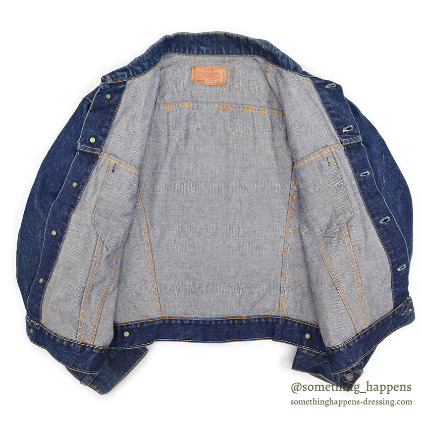 1960s LEVI'S 70505-0217 BIG-E DENIM JACKET / Transition Period ... 50