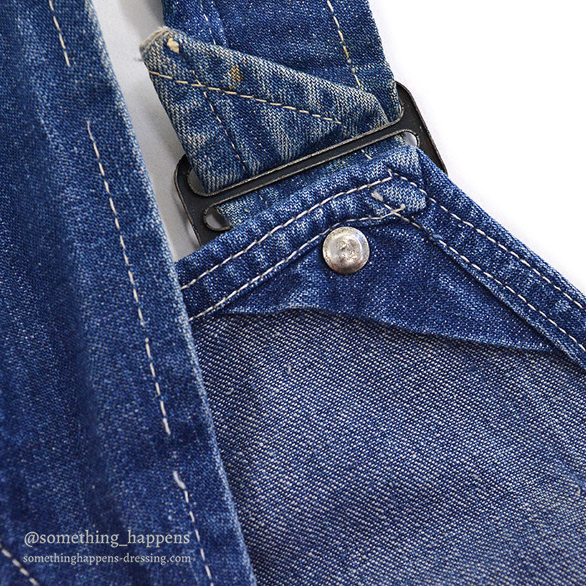 1940's CAN'T BUST'EM WW2 DENIM OVERALL / UNUSUAL DETAIL ... W36/L29