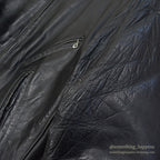 1950's HORSEHIDE ALL BLACK LEATHER SPORT JACKET / RARE DETAIL ...