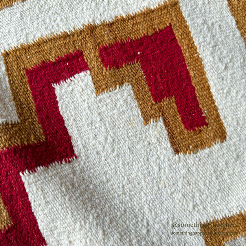 c.1940's NAVAJO RUG / RARE PATTERN / SMALL RUG IN RUG ... 128cm/74cm