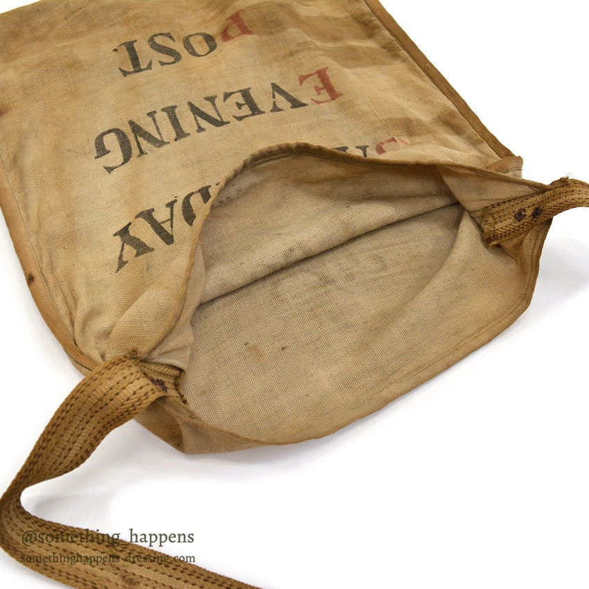 OLD THE SATURDAY EVENING POST DELIVERY BAG / RARE...