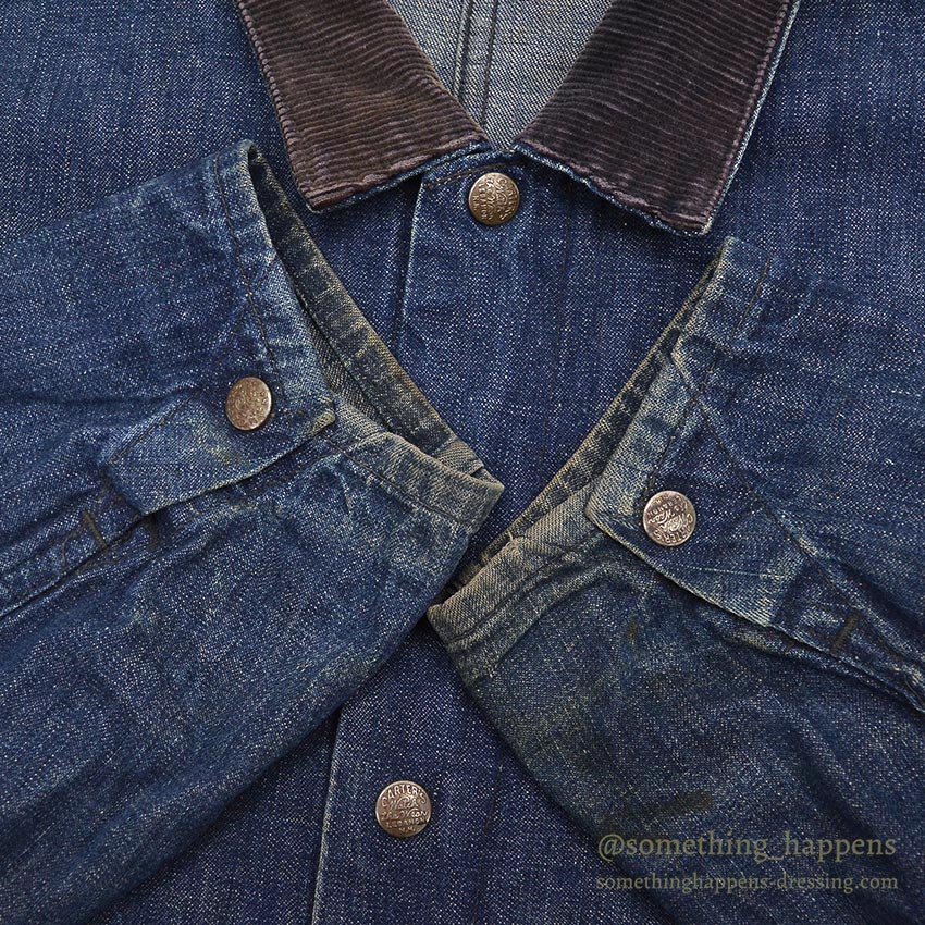 1940's CARTER'S WW2 DENIM COVERALL / TWO-POCKET, DARK...