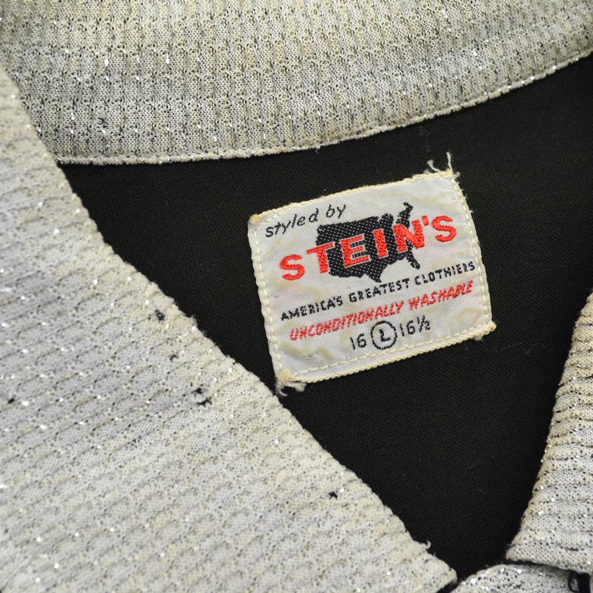 50's STEIN'S ブラックコントラスト レーヨンシャツ ... L