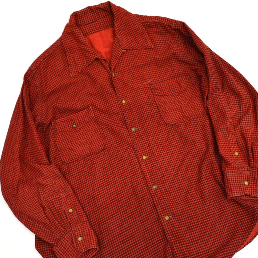 ~50's Unknown 'Houndstooth' Print Flannel Super Big...