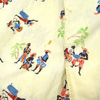 60's Sportswear Black Print Italian Collar Aloha Shirt...