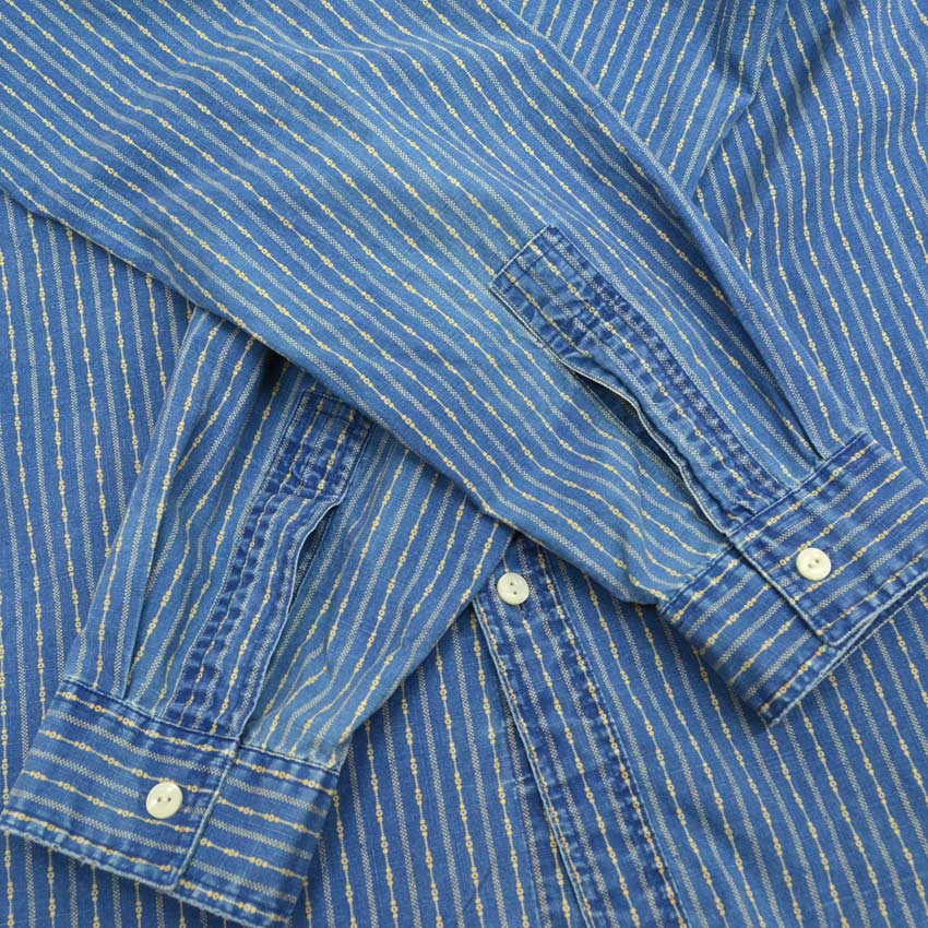 Polo by Ralph Lauren 'Indigo Calico' Chin Strap Gusseted Shirt... M