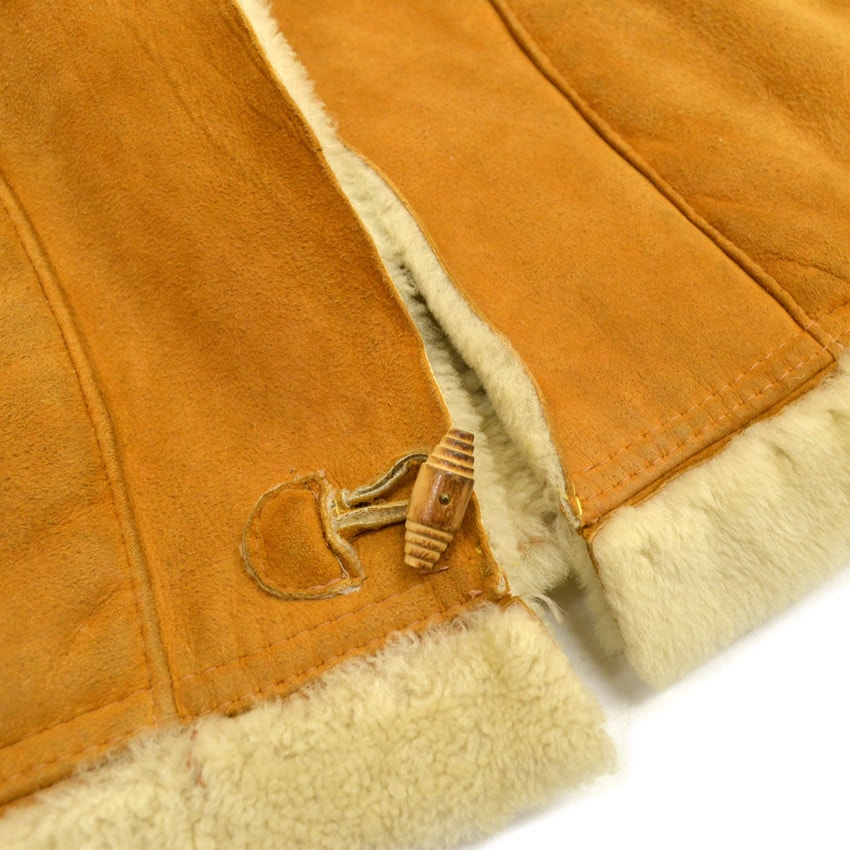 70's Mouton Jacket Wood Toggle Button...
