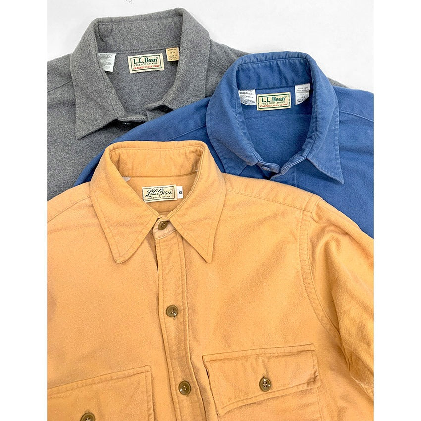 80's LLBean 'CHAMOIS CLOTH SHIRT' Blue... M