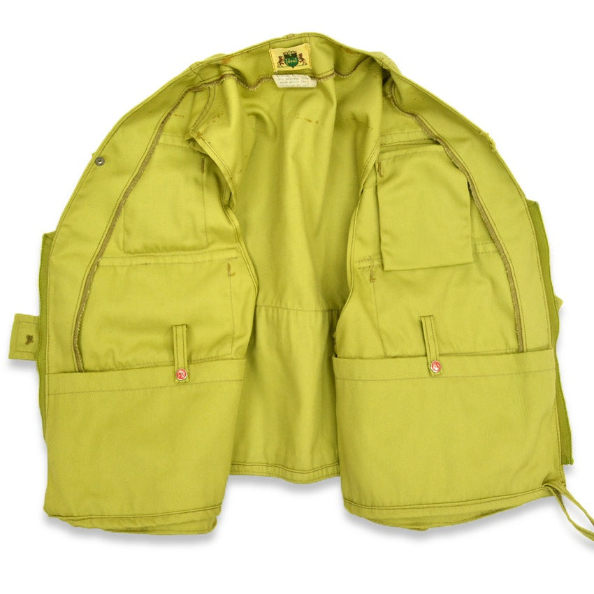 ~70's ideal fishing vest, lime green... M