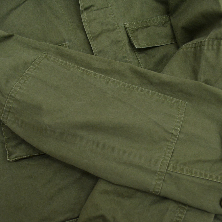 80's- FRONTLINE Civilian All-Cotton BDU Jacket OD ... MR