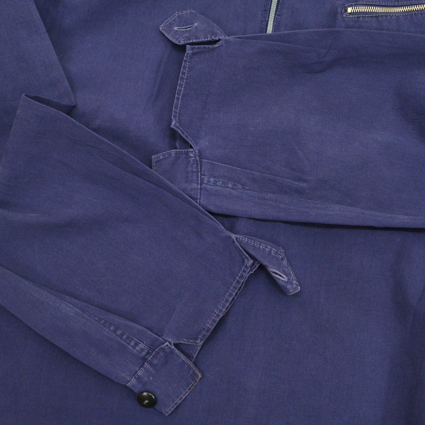 40's~ Cotton Half Zip Pull Over Shirts with Chinstrap...