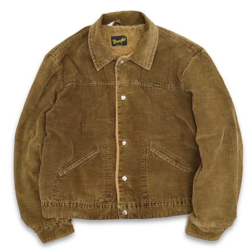 70's Wrangler Dark Brown Corduroy Jacket with Sherpa Liner... Size 46