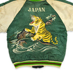 1940s- JAPAN SOUVENIR JACKET (Sukajan) with double-sided patch pockets and TOYO zipper...