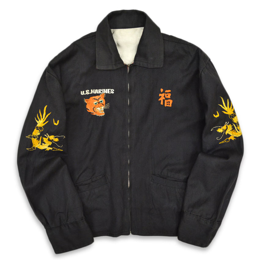 1960s VIETNAM ERA TOUR JACKET USMARINES (Vietnamese style jacket) Black...
