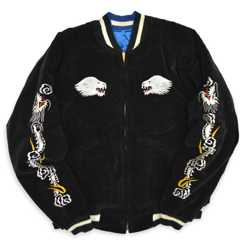 1950s THULE GREENLAND SOUVENIR JACKET (Sukajan, black velvet)...