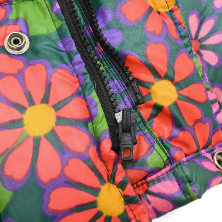 1970's GERRY HIPPIE FLOWER PATTERN ALL OVER PRINT DOWN JACKET...