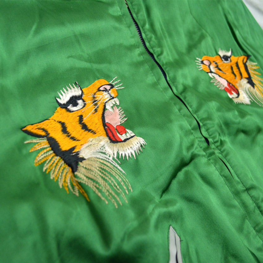 1950s JAPAN SOUVENIR JACKET (Sukajan) with Tiger Face and TTS Zipper...