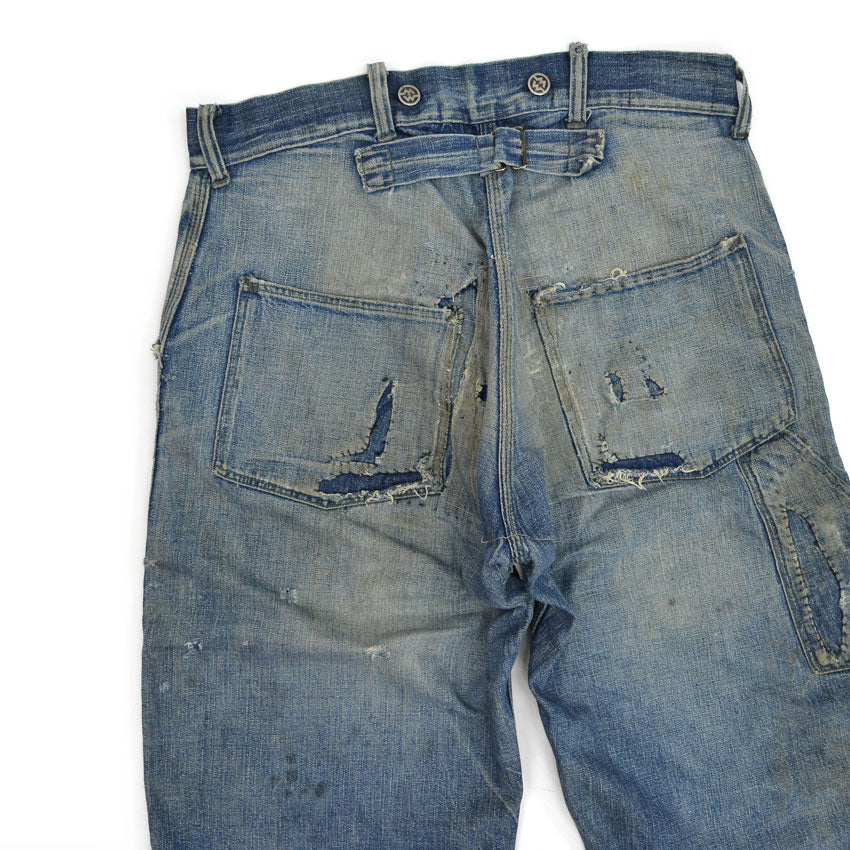 1930's Montgomery Ward Buckle Back Denim Pants... W32 L29.5