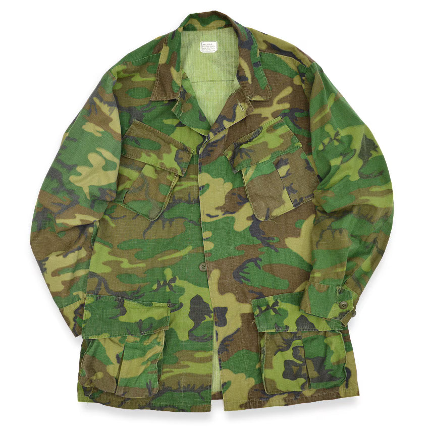 1960s US ARMY ERDL JUNGLE FATIGUE JACKET Mixed Leaf... SR