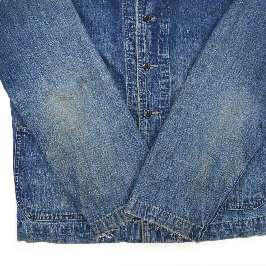 1940's USNAVY WW2 SHAWL COLLAR DENIM JACKET... As is
