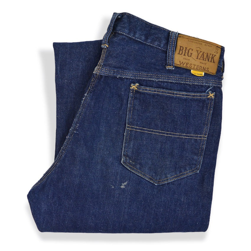 1950's~ BIGYANK UNION MADE DENIM PANTS DARK... W33 L30