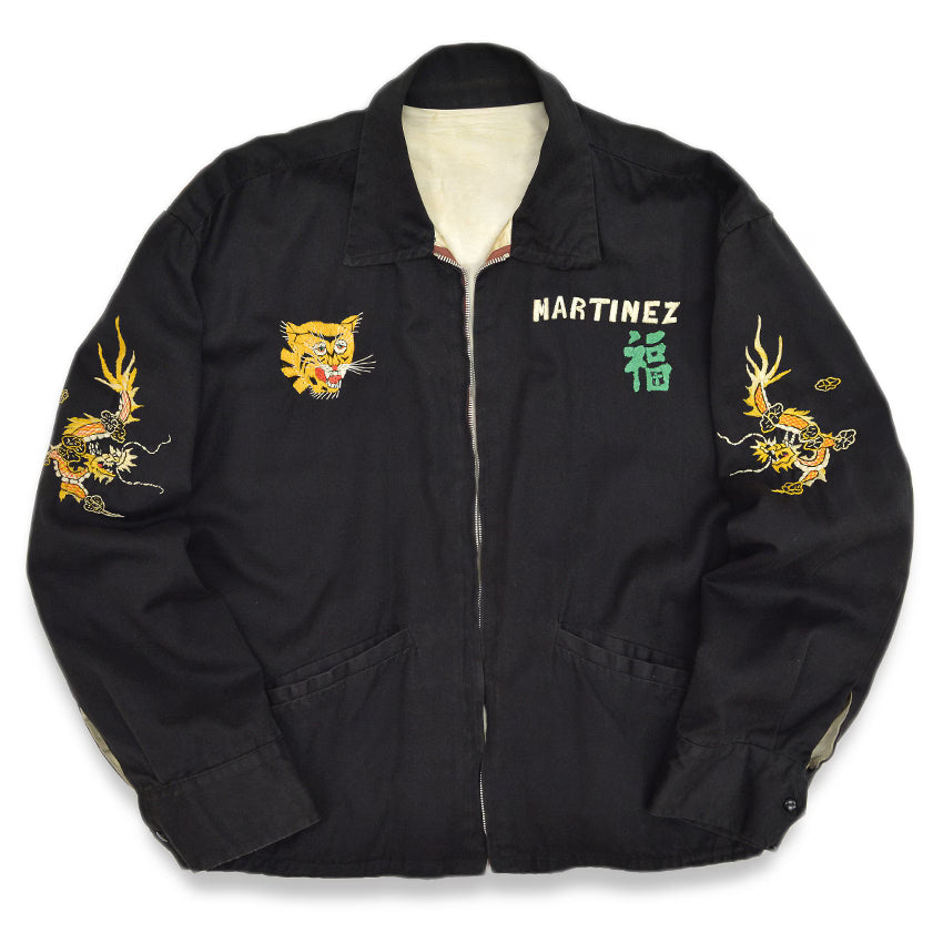 1960s VIETNAM SOUVENIR JACKET (Vietnamese style jacket) 65-66 with embroidered name...