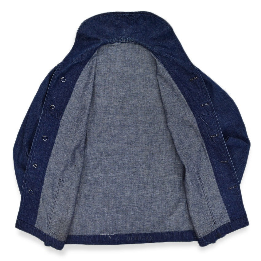 1940's U.S.NAVY WW2 SHAWL COLLAR DENIM JACKET BACK PAINT DARK ...