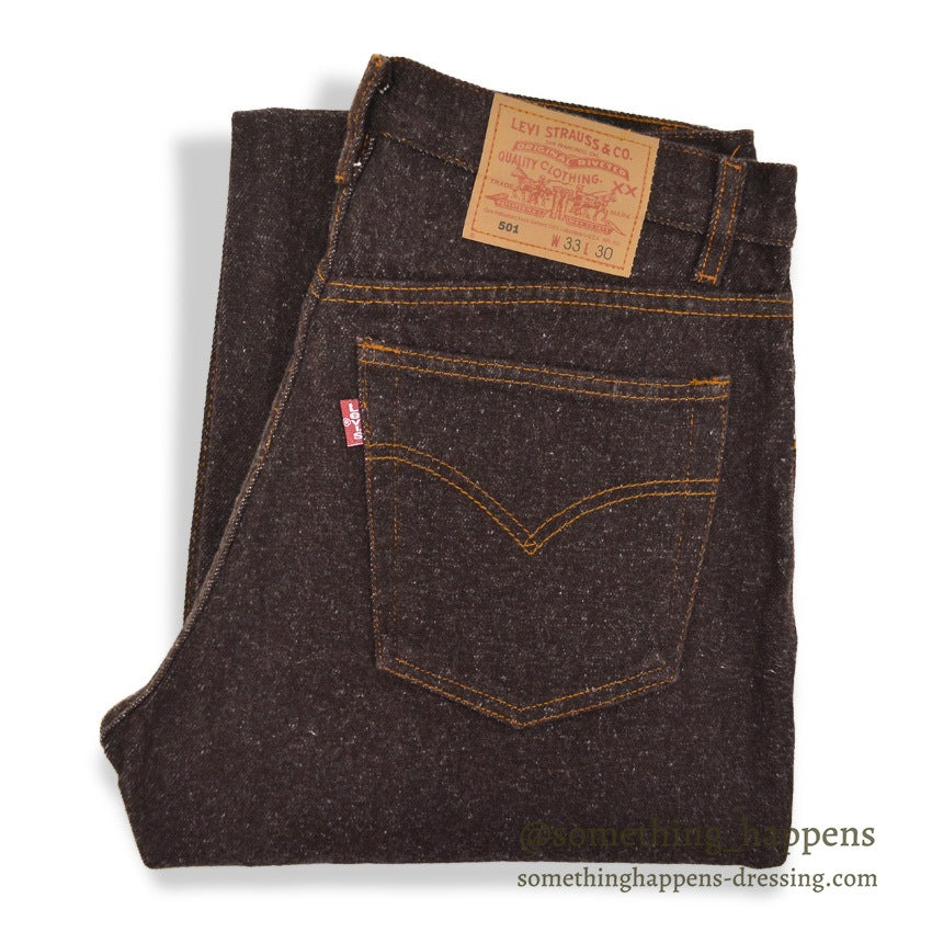 1990's~ Levi's 501 BROWN DENIM PANTS MEXICO... W33 L30