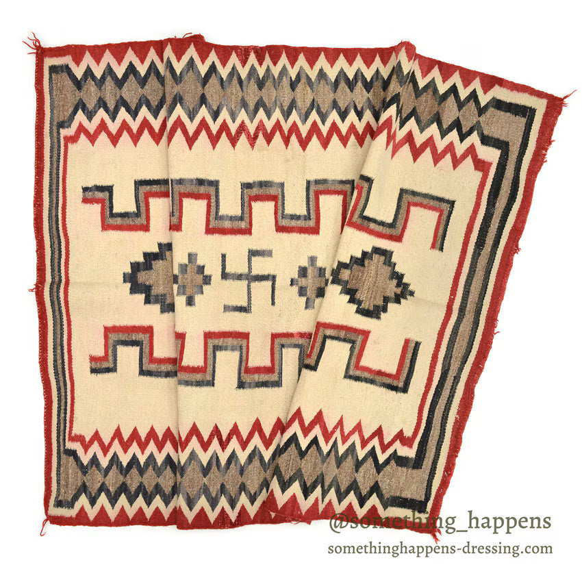 c.1930's NAVAJO RUG 卍 WHIRLING LOG SWASTIKA... 148cm×106cm