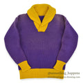 1930's~ TWO TONE SHAWL COLLAR PULLOVER WOOL SWEATER...
