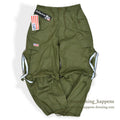 1990's~ DEADSTOCK UFO REFLECTIVE WEAR WIDE PANTS OLIVE...XS