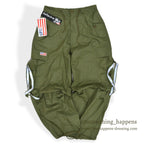 1990's~ DEADSTOCK UFO REFLECTIVE WEAR WIDE PANTS OLIVE...XS