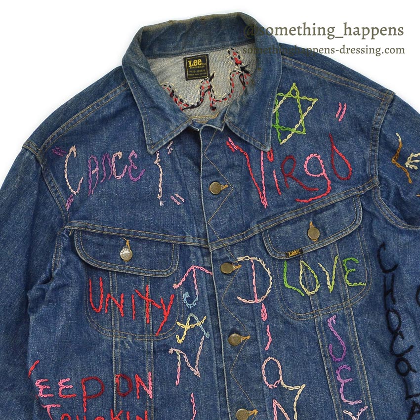 1970's Lee EMBROIDERY DENIM JACKET ... Fits like 44