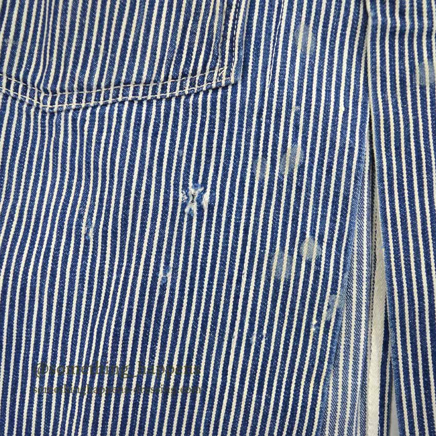 1930's〜 UNUSUAL HICKORY STRIPE SERVICE COAT 機関車ボタン ... Fits like 38