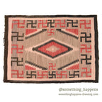 c.1930's NAVAJO RUG WHIRLING LOGS SWASTIKA... 155cm/110cm