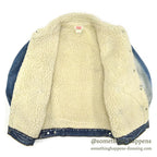 1970's Levi's 70605-0217 DENIM BOA JACKET ADD POCKETS / FADED... 44
